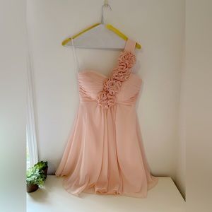 Coral one strap mini dress